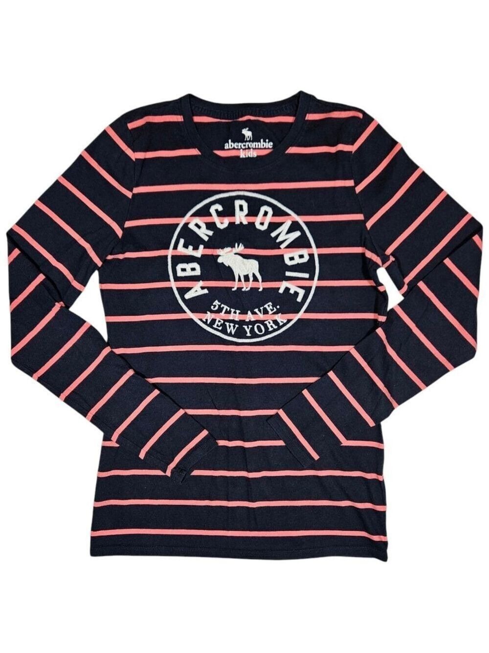 Abercrombie Kids Long Sleeve Shirt Girls Size 15/16 – Navy & Pink Striped